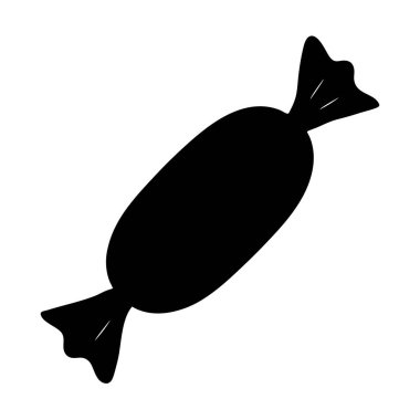 Basit bir Siyah Siluet Paketli Şeker Şekeri