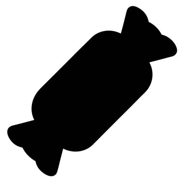 Tatlı Şeker Paketleyici Siyah Siluet Simge Grafik Tasarım Elemanı