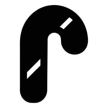 Basit bir Siyah ve Beyaz Şeker Çubuğu Simgesi Grafik Tasarım Elemanı Noel Tatili Sezonu