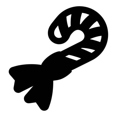 Altında fiyonk olan bir şeker kamışının siyah beyaz çizimi.