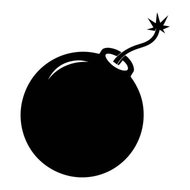 Siyah ve Beyaz Bomba Çizgi Film Biçimi Patlayıcı Cihaz Fünyesi