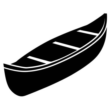 Eğlence ve Macera İçin Siyah ve Beyaz Resimli Bir Kano