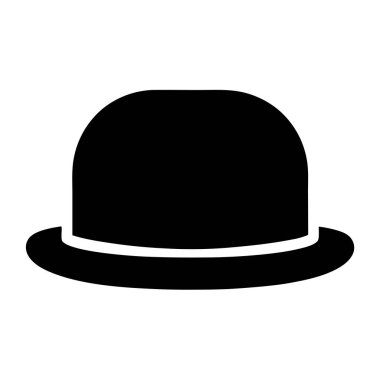 Klasik Kara Bowlingci Şapka Simge Resimleri Basit Tasarım Grafiksel ResmiComment