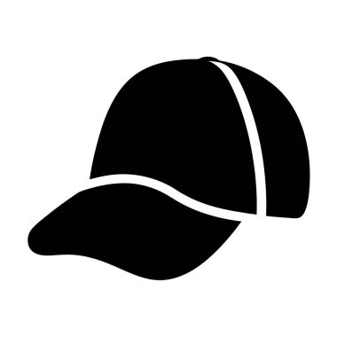 Siyah Beyzbol Şapkası Simgesi Basit Tasarım Başlık Moda Aksesuarı