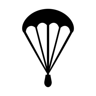 Siyah ve Beyaz Paraşüt Simgesi Grafik Tasarım Element İllüstrasyonu