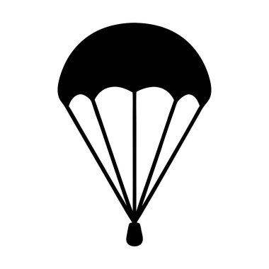 Siyah ve Beyaz Basit Paraşüt Simgesi Tasarım Grafik Resim Çizimi