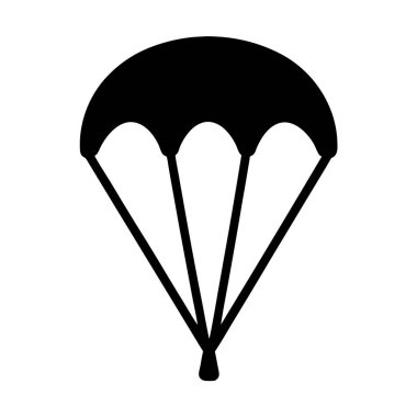 Güvenlik ve Macera İçin Bir Paraşütün Basit Siyah Silüeti