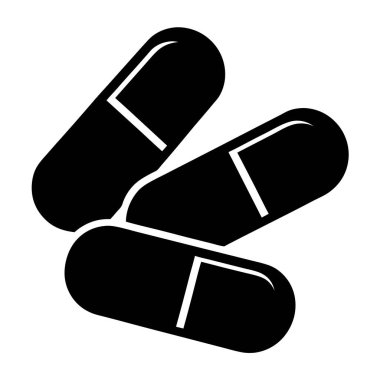 Üç Siyah ve Beyaz Kapsül Hapları Tıbbi Sağlık Servisi Grafiksel Simgesi