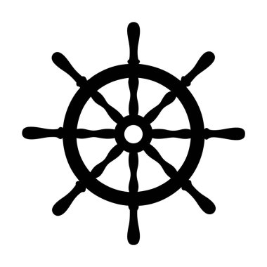 Klasik Gemi Tekerleği Denizcilik Direksiyon Simgesi Grafik Tasarım Elemanı