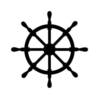 Denizcilik Gemisi Direksiyonu Denizcilik Gemisi Navigasyon Siyah Siluet Simge Grafik Tasarım Elemanı