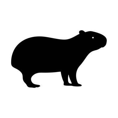 Bir Capybara 'nın Siyah Silueti Güney Amerika' ya özgü bir Büyük Kemirgen