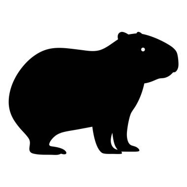 Bir Capybara 'nın silueti Güney Amerika' ya özgü bir kemirgen.