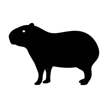 Bir Capybara 'nın Siyah Silueti Güney Amerika' ya özgü bir Büyük Kemirgen