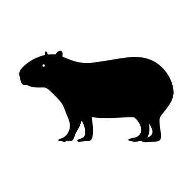 Güney Amerika 'nın büyük kemirgeninin siyah silueti.