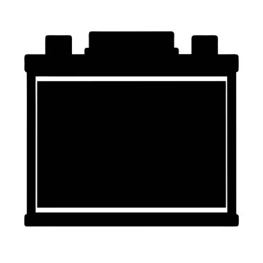 Bir araba aküsünün siyah beyaz çizimi