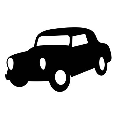 Klasik Araba Silueti Basit Siyah ve Beyaz Araç Resimleri