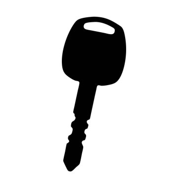 Basit Tasarımlı Bir Araba Anahtarının Siyah Silüeti