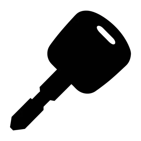 Basit Siyah Siluet Araba Anahtarı ya da Ateşleme Anahtarı