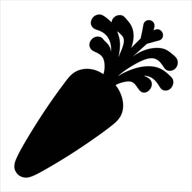 Beyaz Arkaplanda Lush Green Top ile stilize Siyah Havuç Silueti