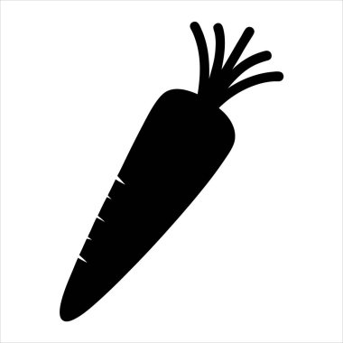 Sağlıklı ve besleyici bir havuç silueti, yeşil başlıklı kök sebze.