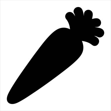 Beyaz arka planda basit bir havuç silueti.