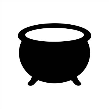 Ürkütücü Olaylar veya Cadılar Bayramı Teması için Siyah ve Beyaz Kazan Resmi