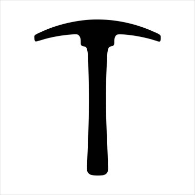 Dağlara ve buzullara tırmanmak için kullanılan siyah buz baltası silueti