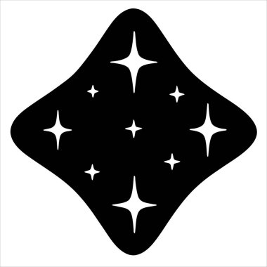 Siyah ve Beyaz Elmas Şeklinde İçinde Parıldayan Yıldız desenleri