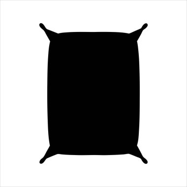 Siyah doldurulmuş çuval silueti, basit bir izole vektör çizimi.