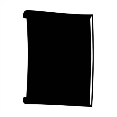 Boş antik bir parşömenin siyah silueti önemli mesajlar için hazır.