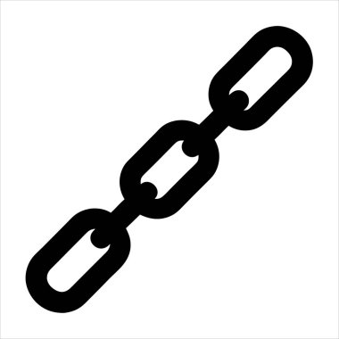 Beyaz arkaplanda yuvarlak kenarlı basit bir zincir halkasının tasviri