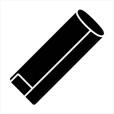 Yuvarlak Ucu ve Özeti Olan Siyah Dikdörtgen Prizmanın Basit Grafiği