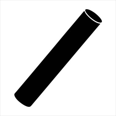 Beyaz bir arkaplana karşı siyah silindirik bir nesnenin biçimlendirilmiş tasviri
