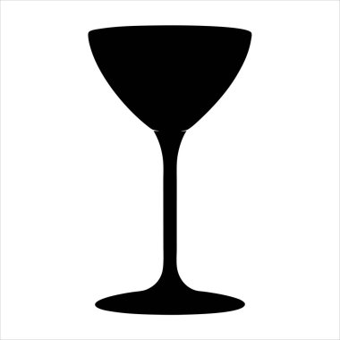 Bir kokteyl ya da beyaz şarap bardağının zarif siyah silueti.