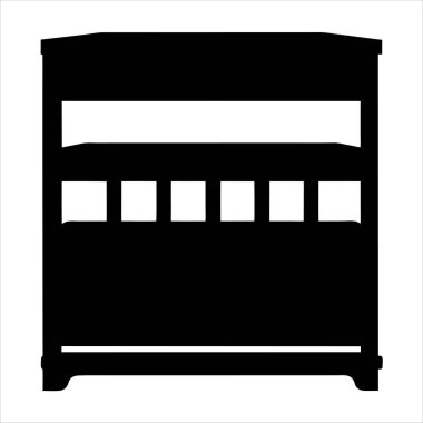 Görünür tasarım unsurları olan iki katlı bir yatağın silueti