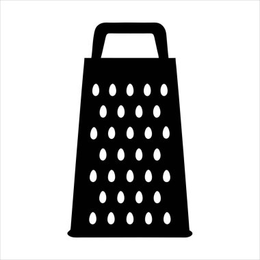 Mutfak rendesi, sapı ve delikleri olan siyah bir siluet.