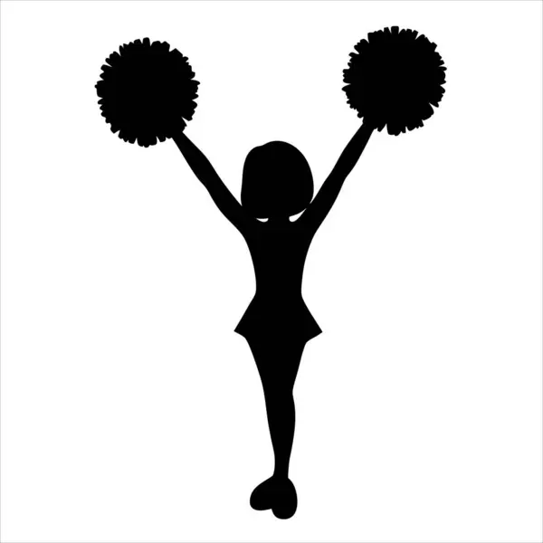 Ponponlarını havaya kaldıran bir ponpon kızın silueti.