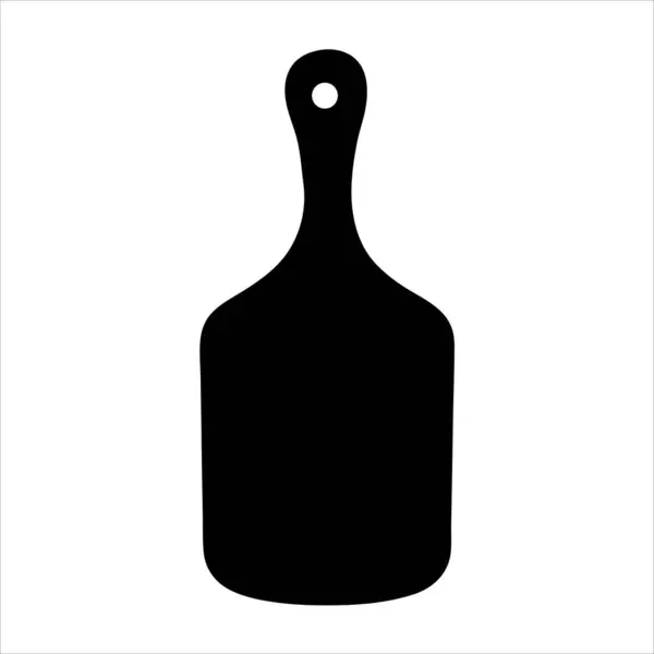 Saplı ve Delikli Tahta Kesme Tahtasının Basit Silueti