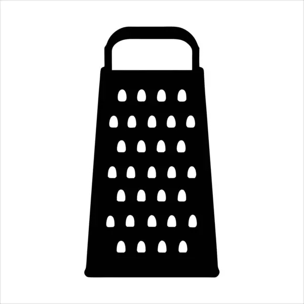 Beyaz üzerine bir kutu rendeleyicisinin izole edilmiş siyah-beyaz vektör çizimi