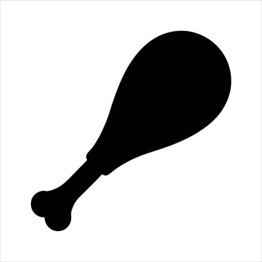 Beyaz bir arka planda basit siyah tavuk budu silueti.