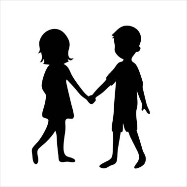 El ele tutuşan ve birlikte yürüyen genç bir kızın silueti.