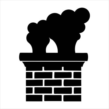 Siyah ve beyaz resim, içinden duman çıkan bir bacayı betimliyor.