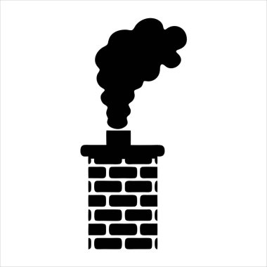 Duman ve tuğla dizaynlı baca minimalist siyah beyaz imge