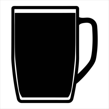 Bir içme kupası resimleme nesnesinin basitleştirilmiş siyah beyaz grafiği