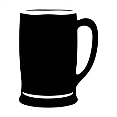 Klasik bir bira bardağının silueti ya da beyaz arkaplana karşı stein
