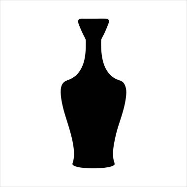 Klasik bir vazonun siyah silüeti beyaz bir arkaplana karşı