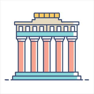 Sütunlu ve Entablatuar Tarzlı Bir Yunan Tapınağı Cephesi