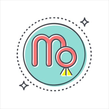 Noktalı Çember ve Yıldız Aksanlı Başak Burcu İmza İllüstrasyonu