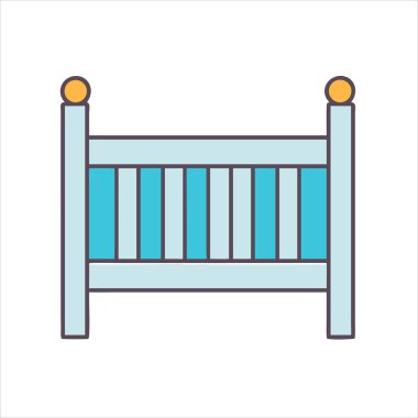 Bebeğin ilk yatağı, yeni doğan bir çocuğun odası için klasik bir beşik.