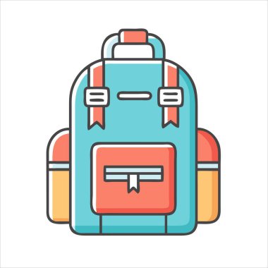 Çizgi film tarzı sırt çantası ya da yürüyüş, seyahat, okul ve keşif için sırt çantası